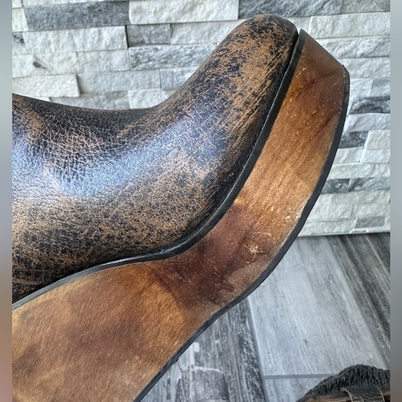 Bed Stu Bruges Leather Knit Slouchy BohoWedge Mid calf Women’s Boot Size 9.5 - Picture 14 of 17